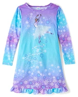 Girls Snow Princess Ruffle Nightgown