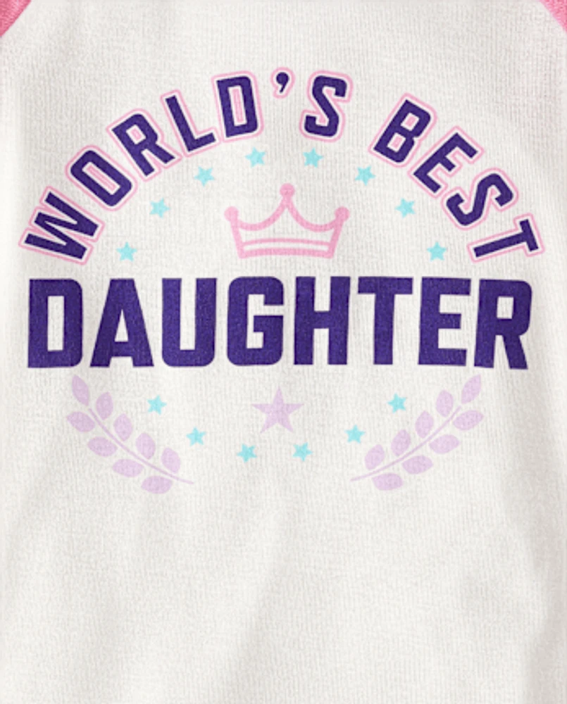 Pyjama en coton ajusté Fille World's Best Daughter