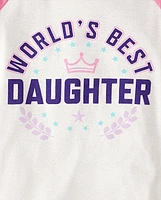 Girls World's Best Daughter Snug Fit Cotton Pajamas