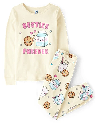 Pyjama Fille Milk And Cookies Snug Fit en coton