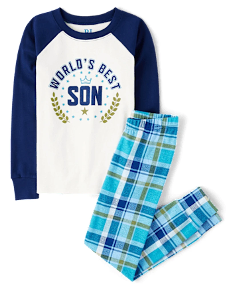 Boys World's Best Son Snug Fit Cotton Pajamas