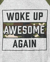 Boys Woke Up Awesome Snug Fit Cotton Pajamas