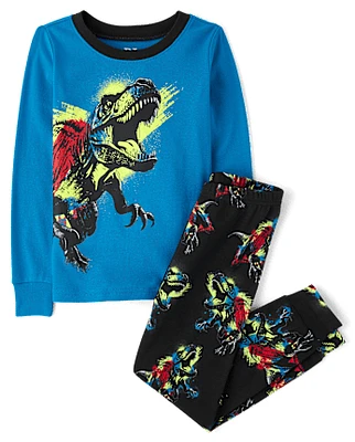 Boys Dino Snug Fit Cotton Pajamas