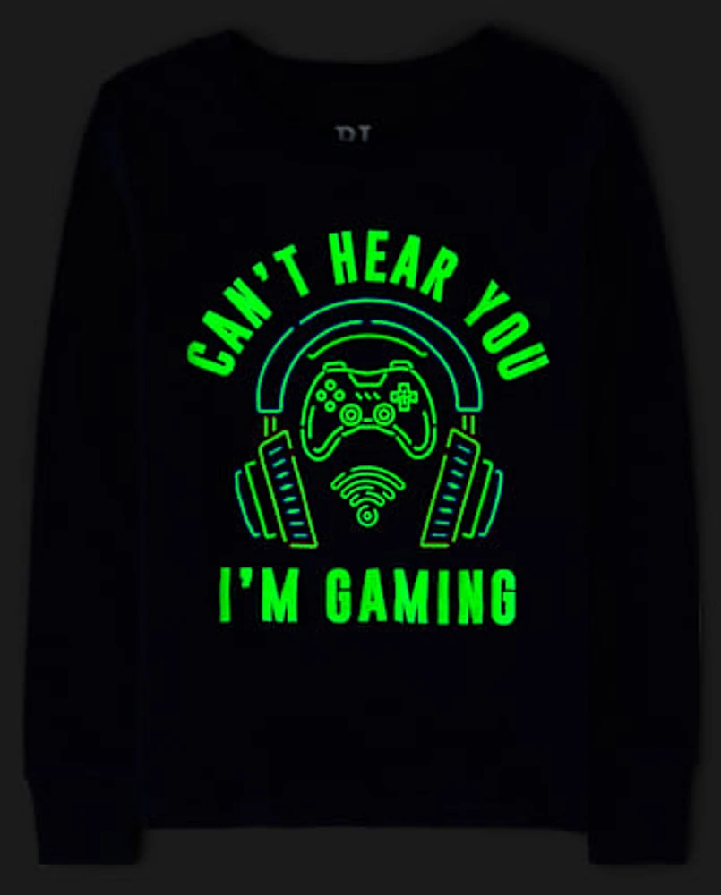 Boys Glow Gamer Snug Fit Cotton Pajamas