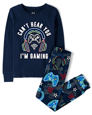 Boys Glow Gamer Snug Fit Cotton Pajamas