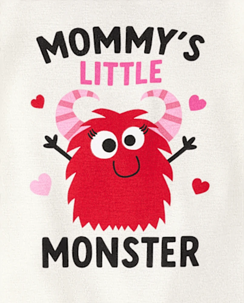 Baby And Toddler Girls Mommy's Monster Snug Fit Cotton Pajamas