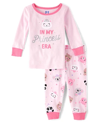 Baby And Toddler Girls Princess Era Snug Fit Cotton Pajamas