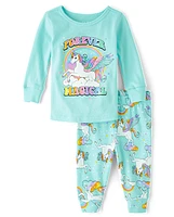 Baby And Toddler Girls Unicorn Snug Fit Cotton Pajamas