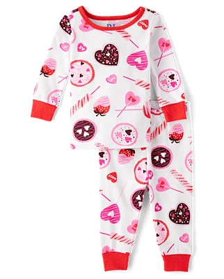 Baby And Toddler Girls Candy Snug Fit Cotton Pajamas