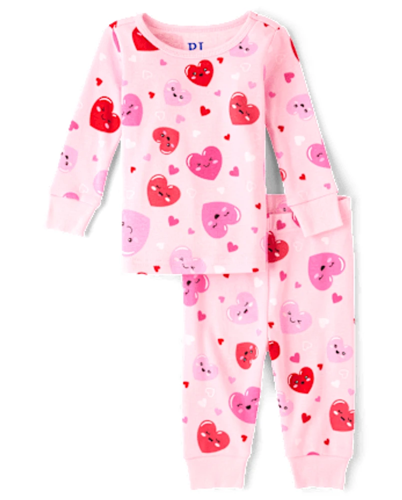 Baby And Toddler Girls Heart Snug Fit Cotton Pajamas