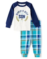 Baby And Toddler Boys World's Best Son Snug Fit Cotton Pajamas