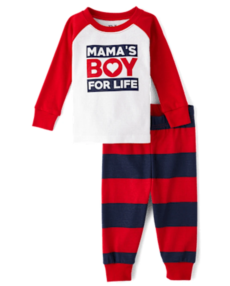 Baby And Toddler Boys Mama's Boy Snug Fit Cotton Pajamas