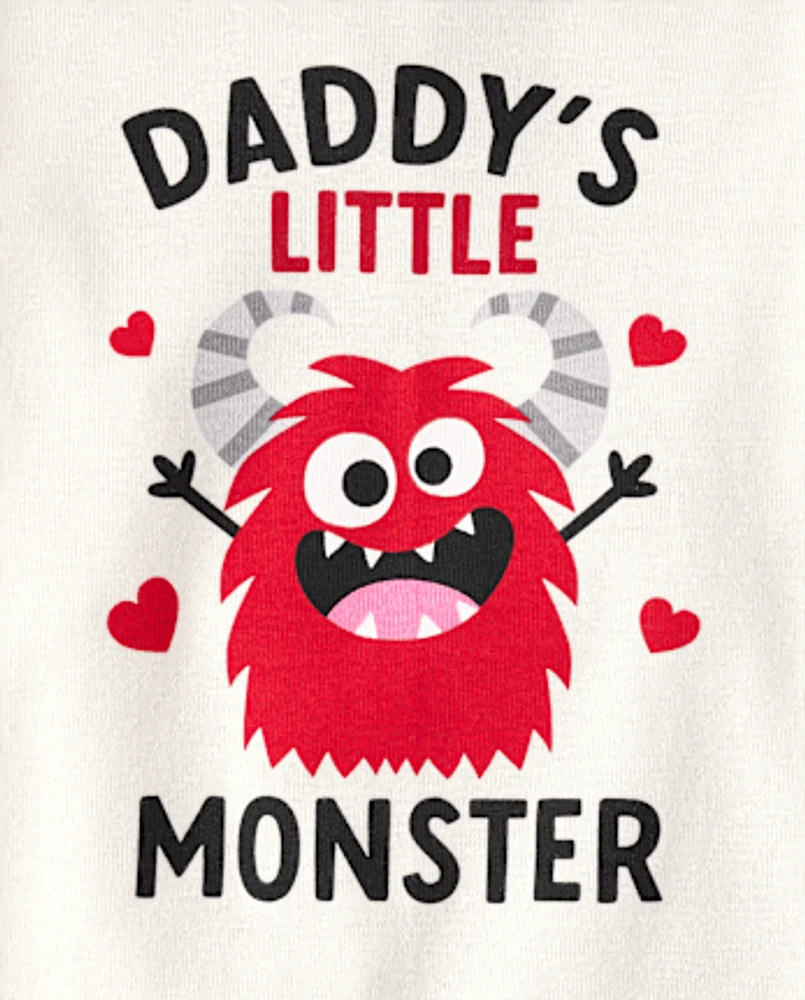 Baby And Toddler Boys Daddy's Monster Snug Fit Cotton Pajamas