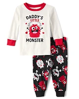 Baby And Toddler Boys Daddy's Monster Snug Fit Cotton Pajamas