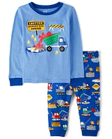 Baby And Toddler Boys Breakfast Construction Snug Fit Cotton Pajamas