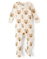 Unisex Baby And Toddler Bear Snug Fit Cotton Footed One Piece Pajamas