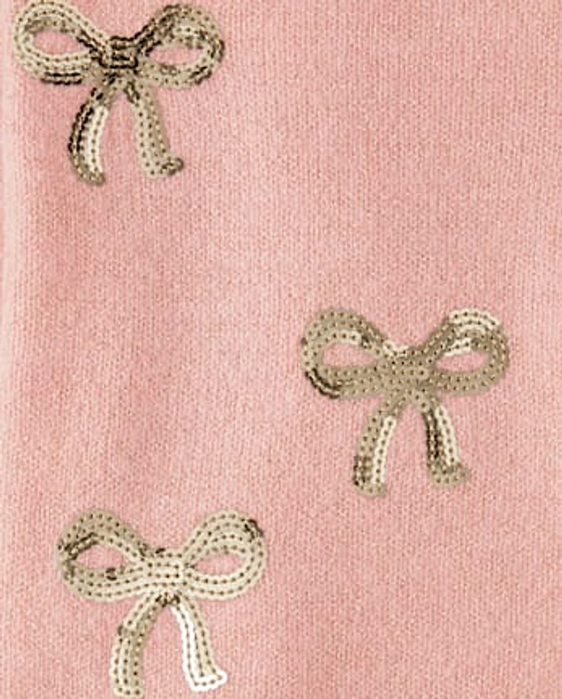 Girls Sequin Bow Sweater