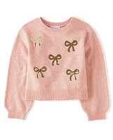 Girls Sequin Bow Sweater