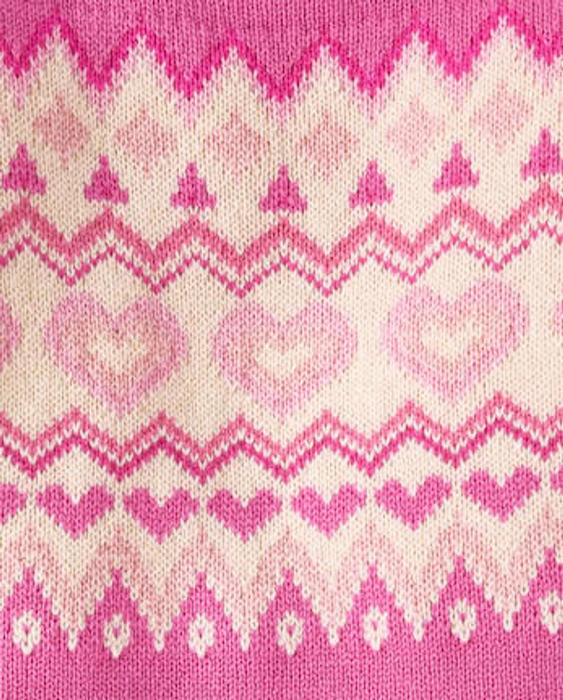 Girls Heart Fairisle Sweater Dress