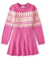 Girls Heart Fairisle Sweater Dress