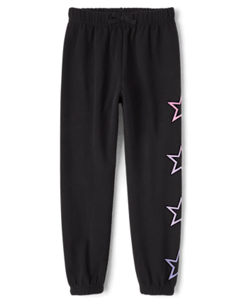 Girls Graphic Fleece Jogger Pants