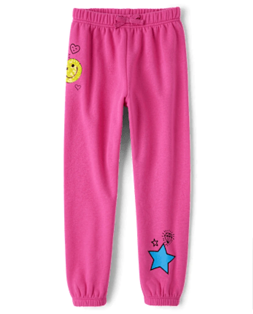 Girls Graphic Fleece Jogger Pants