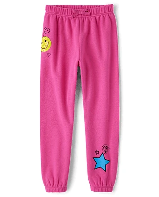 Girls Graphic Fleece Jogger Pants