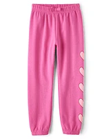 Girls Heart Fleece Jogger Pants