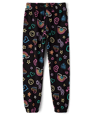 Pantalon de jogging fille imprimé molleton