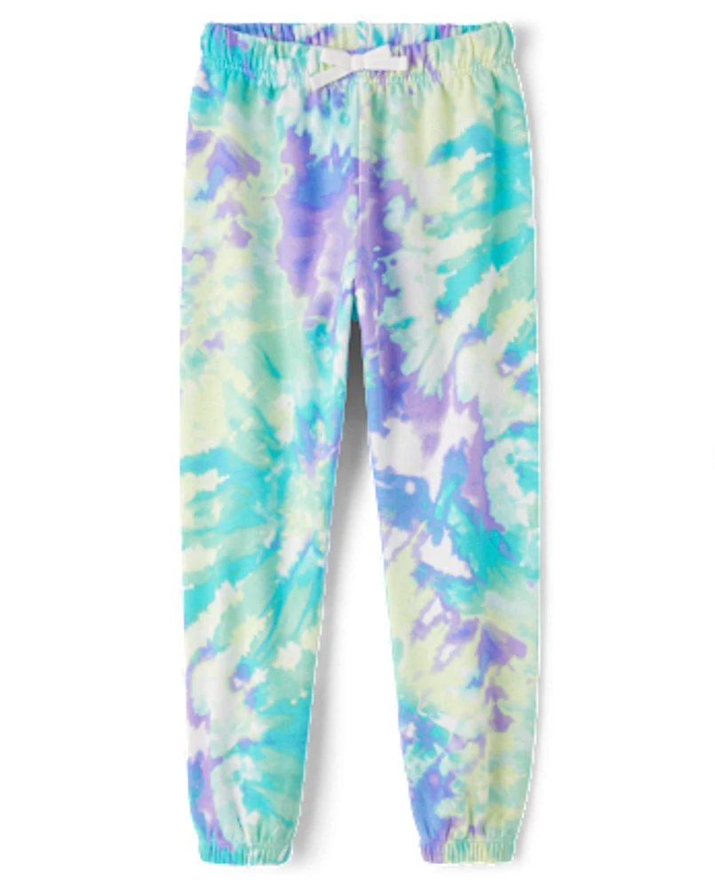 Girls Print Fleece Jogger Pants