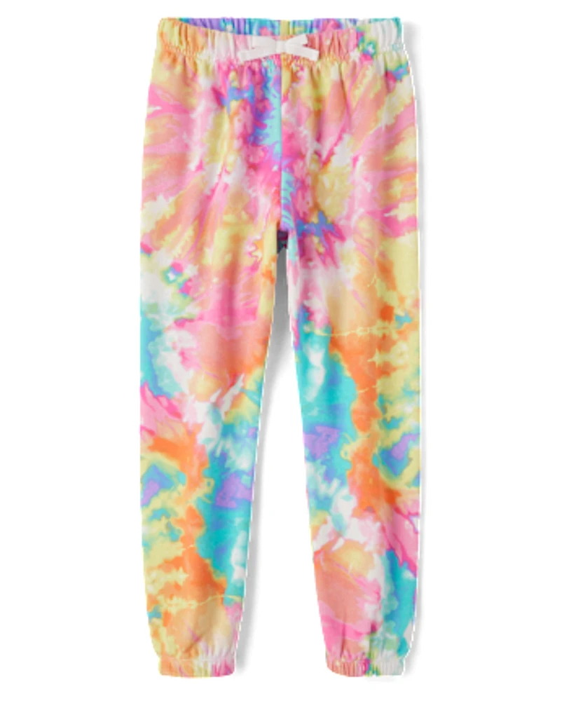 Girls Print Fleece Jogger Pants