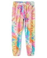 Girls Print Fleece Jogger Pants