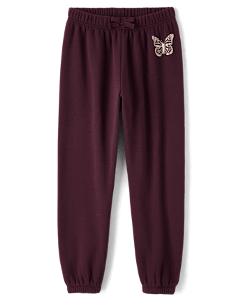 Girls Graphic Velboa Jogger Pants