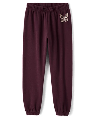 Girls Graphic Velboa Jogger Pants