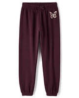 Girls Graphic Velboa Jogger Pants