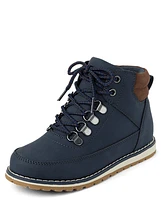 Boys Contrast Cuff Lace Up Boots