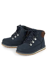 Toddler Boys Contrast Cuff Lace Up Boots