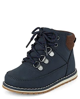 Toddler Boys Contrast Cuff Lace Up Boots