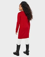 Girls Reindeer Sweater Dress