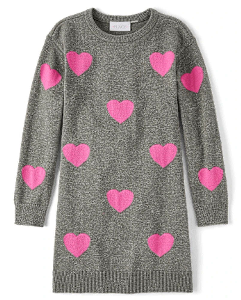 Girls Heart Sweater Dress