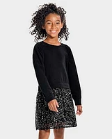 Girls Sequin Sweatshirt Dress