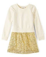 Girls Sequin Sweatshirt Dress