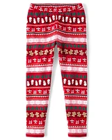 Girls Print Velboa Cozy Leggings