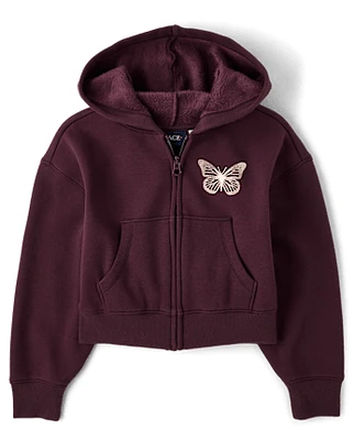 Girls Graphic Cozy Zip Up Hoodie