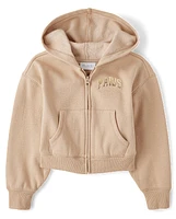 Girls Graphic Cozy Zip Up Hoodie