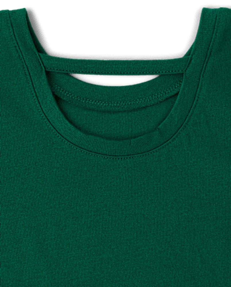 Girls Sequin Bar Back Graphic Top