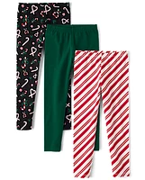 Girls Print Leggings 3-Pack