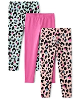 Girls Print Leggings 3-Pack