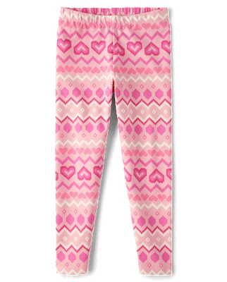 Leggingsjacquard Fille Heart