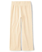 Girls Ribbed Velour Wide Leg Pants